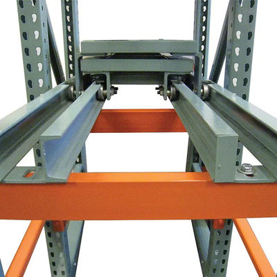 Lưu trữ nhà kho Hệ thống kệ pallet đẩy trở lại Chất lượng nặng mật độ cao