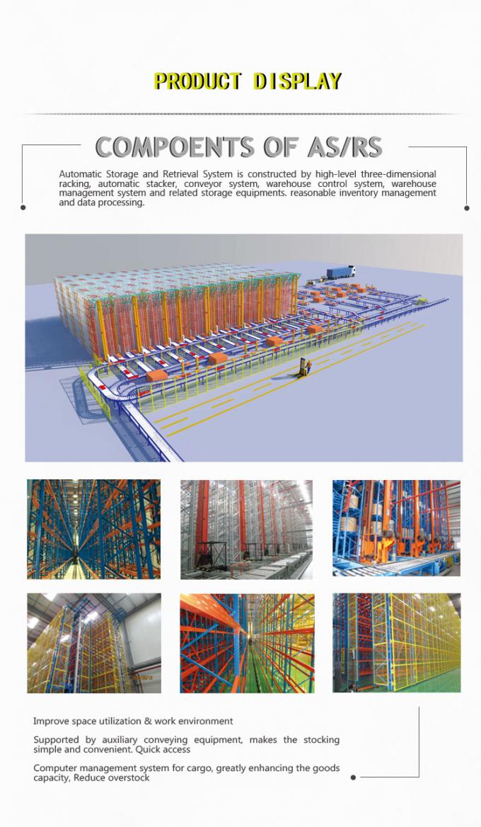 OEM Storage Hệ thống kho hoàn toàn tự động ASRS Màu vàng xanh 0
